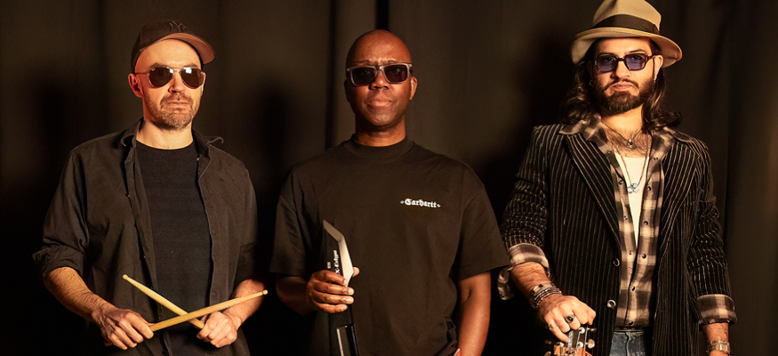 Jazz band standing in line